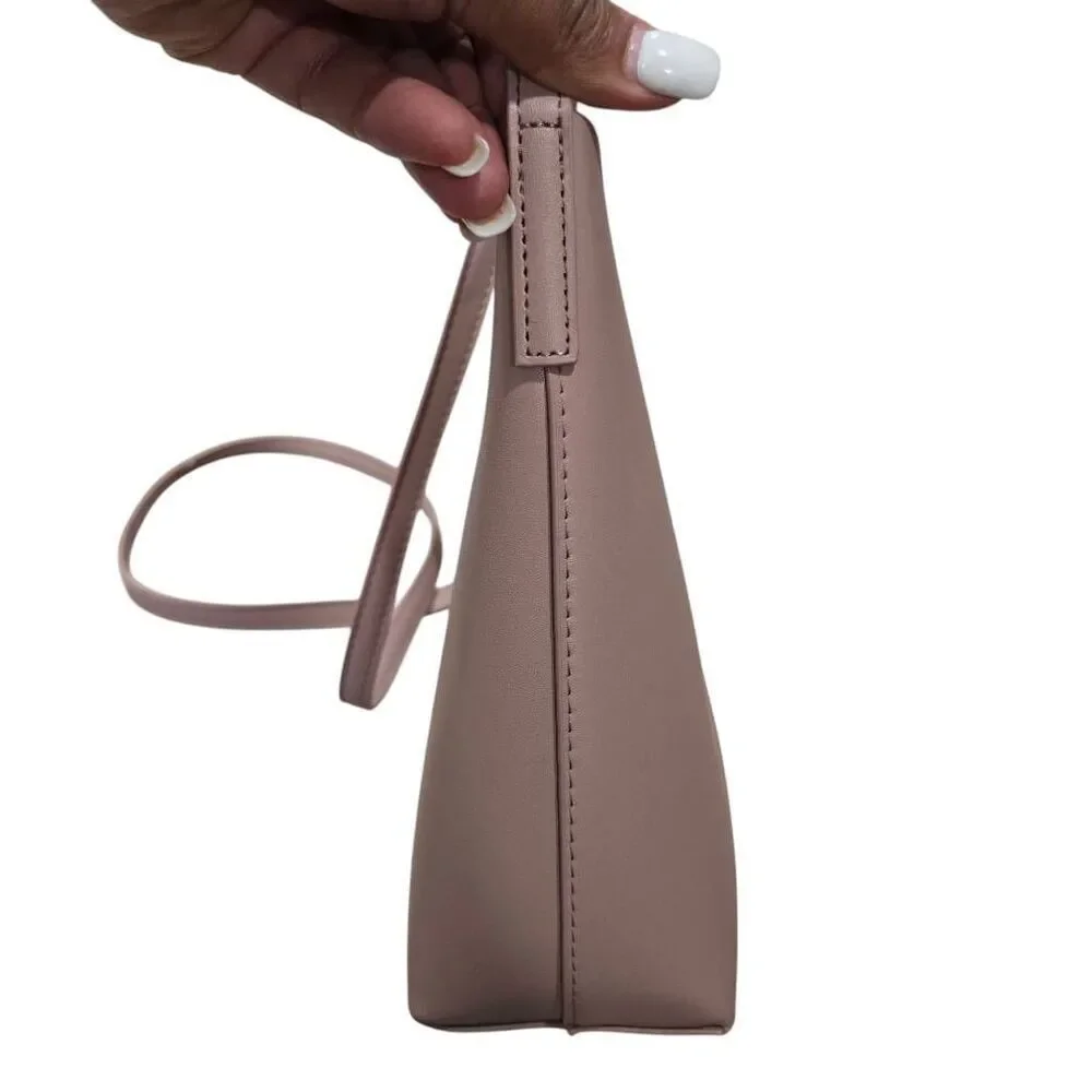 Samara Anthropologie Women's‎ Medium Peony Pink Leather Crossbody Shoulder Bag
